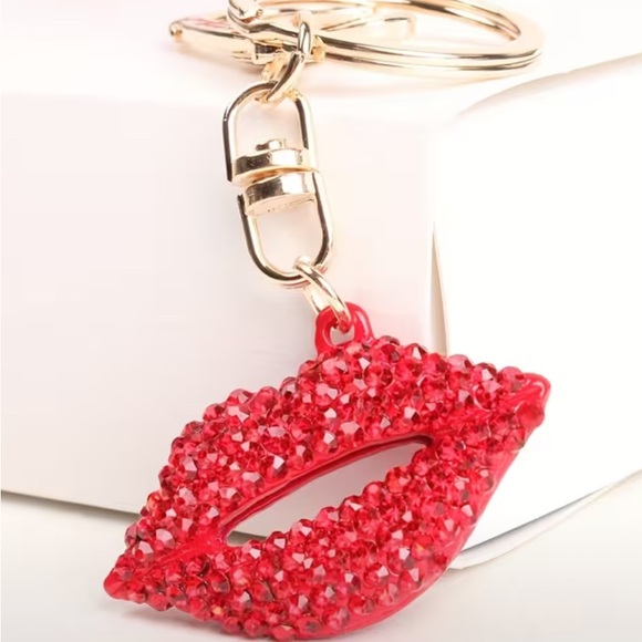 Accessories - Red Crystal Lip Keychain